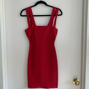 Herve Leger Red Bandage Dress